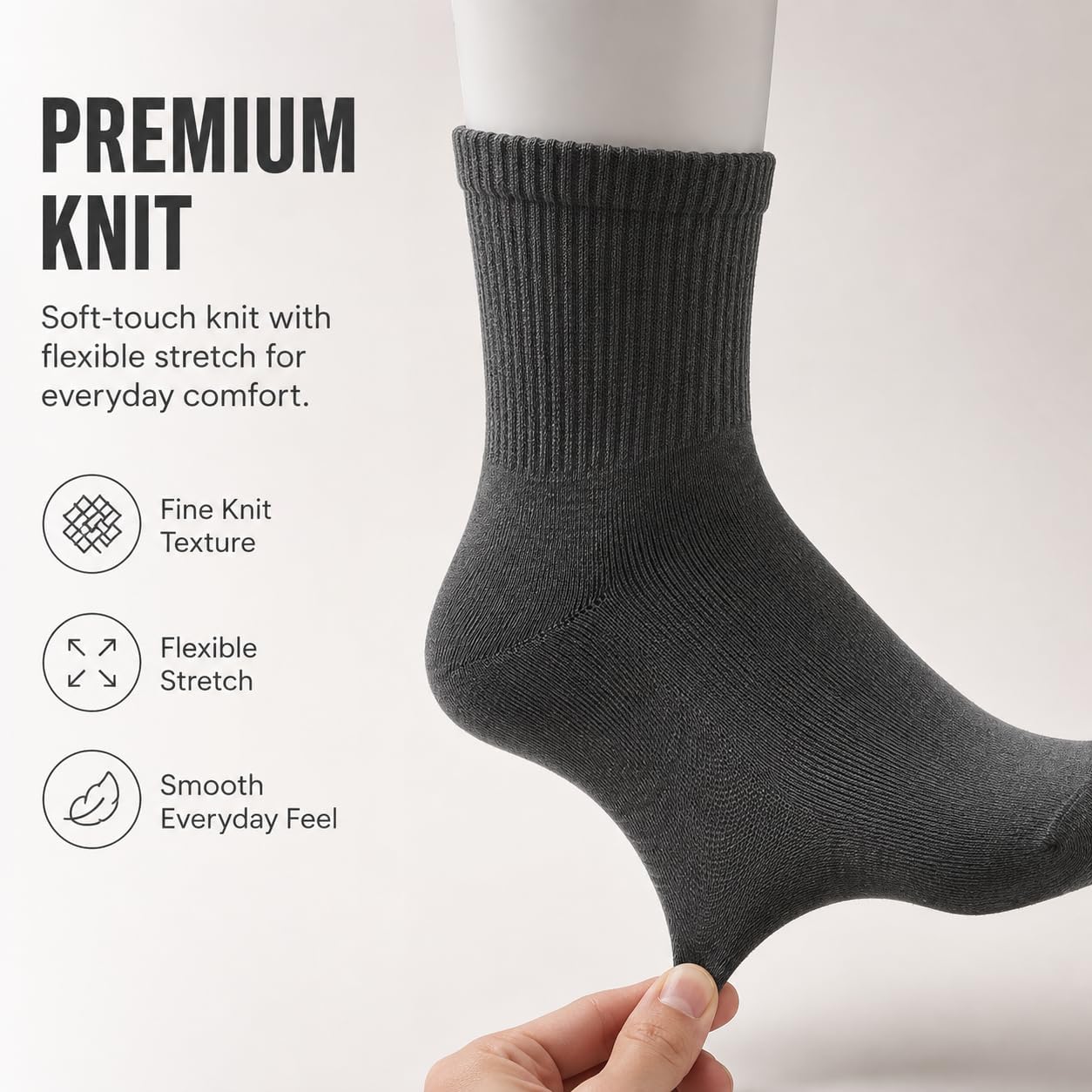 Men's Lightweight Quarter Crew Socks, 9 Pairs,Size 5-8