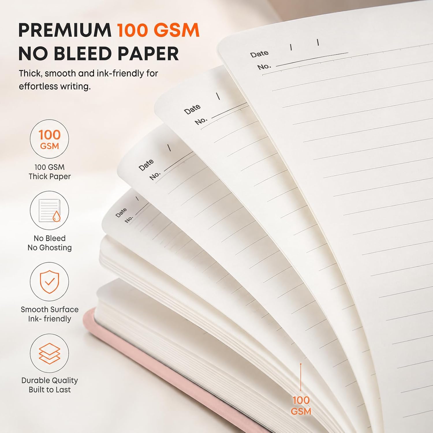 Lined Spiral College Ruled Journal Notebook，140 Pages，A5(5.9" x 8.3") image 4