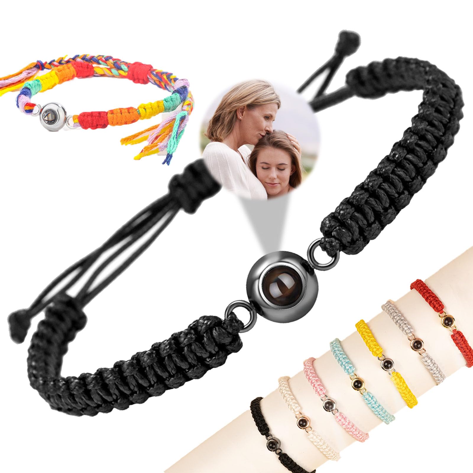 Custom Photo Bracelets,Projection Bracelet with Picture inside Personalized Picture Bracelet for Women Man Couple as Valentines Day Fathers Day Birthday Gift