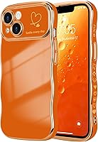 Vista 125 de LCHULLE Funda para iPhone Air para mujeres y niñas, lindo marco ondulado con forma rizada con patrón de corazón de amor, cubierta de protección
