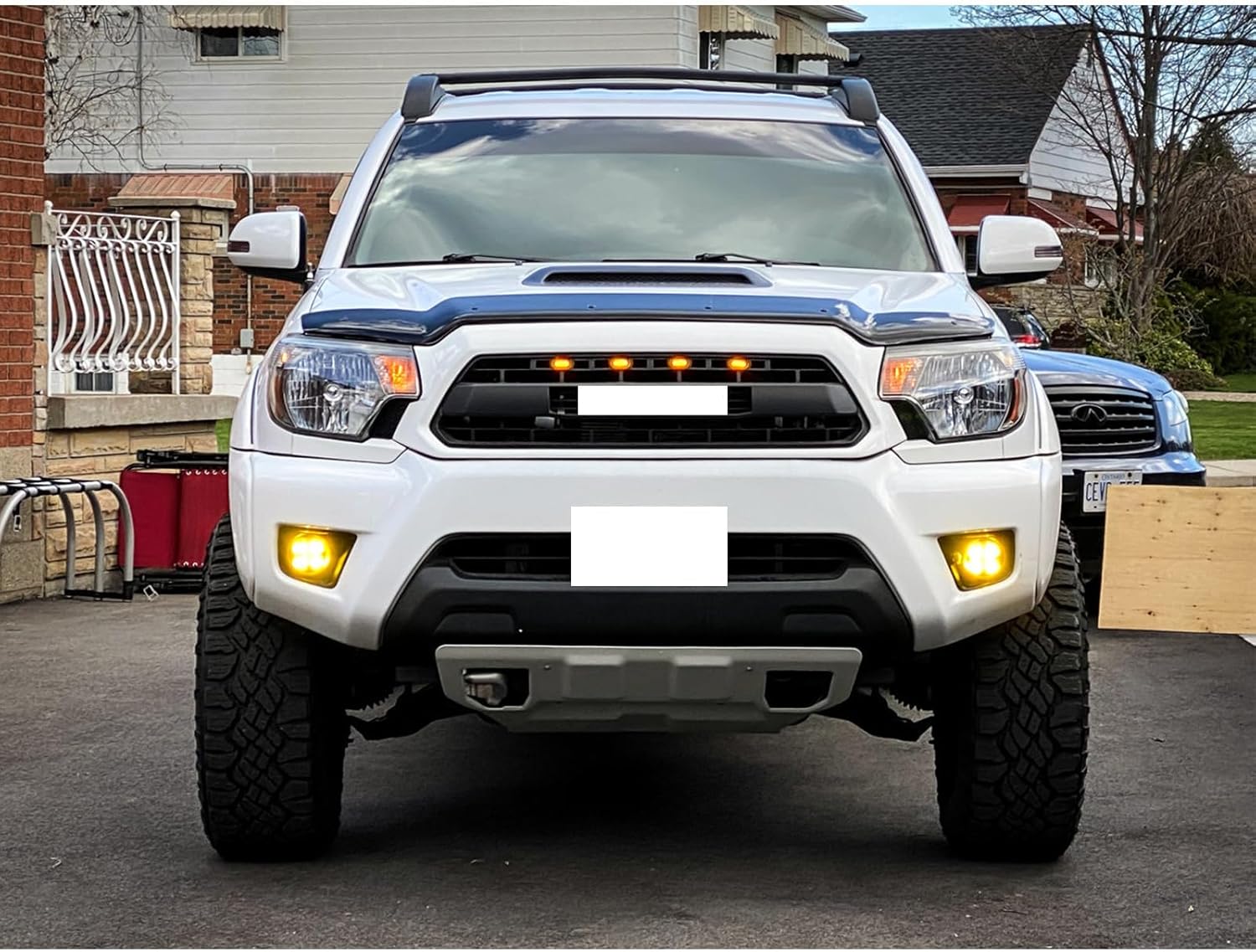 2012-2015 Tacoma Headlights,Headlight Assembly Fit for Toyota Tacoma 2012 2013 2014 2015 Halogen Headlamp Replacement Driver Passenger Side Blacking Housing Amber Reflector Clear Lens