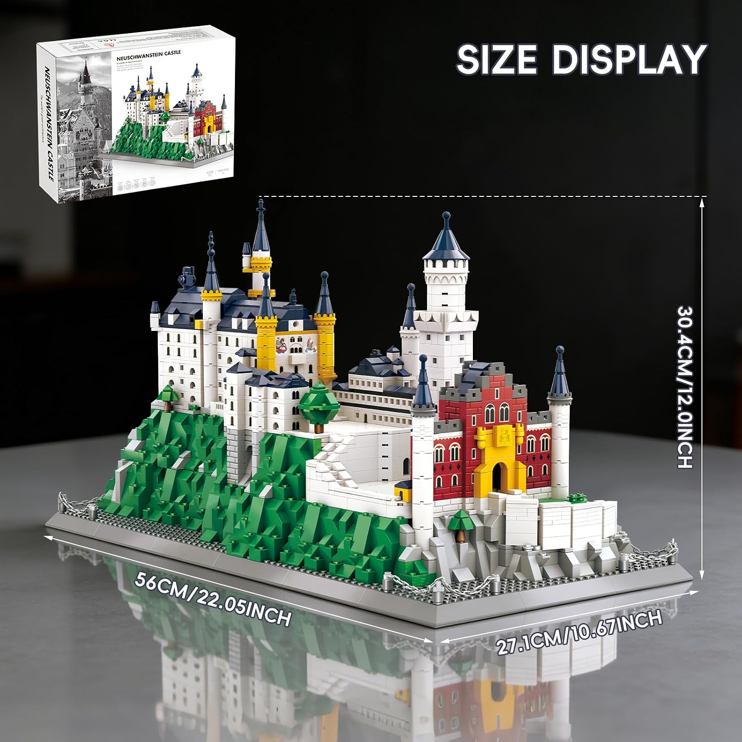 Neuschwanstein Castle Architecture Building Set 1969 Pcs Large German Bavaria Landmark Model Kit for Adults Collectible World Famous Building Construction Project DIY Home Decor Display Gift