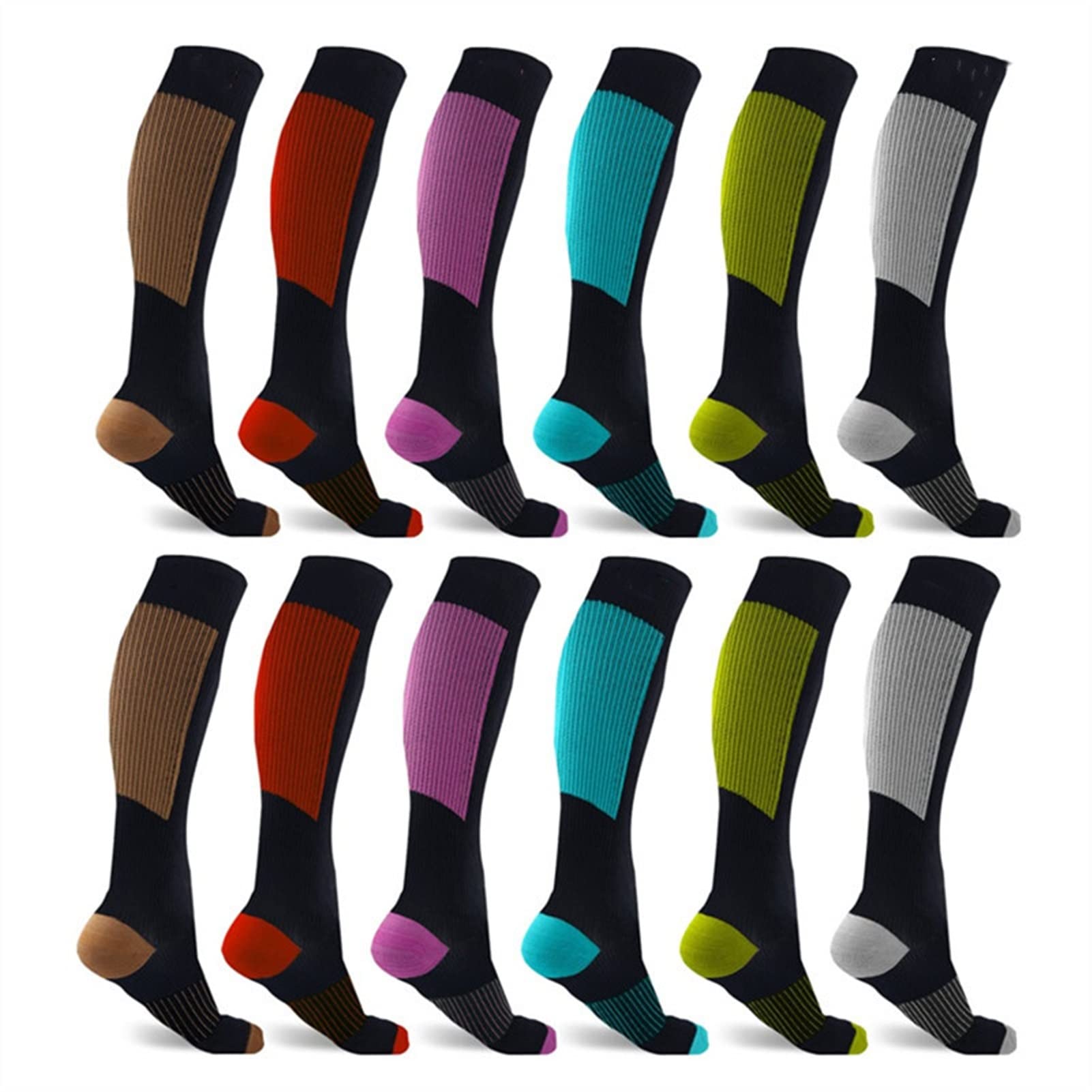 Calze di Calze a Compressione in Esecuzione 20-30 Ginocchieri Donne Uomo Donne Sport Socks for Marathon Cycling Cycling Cycling Socks