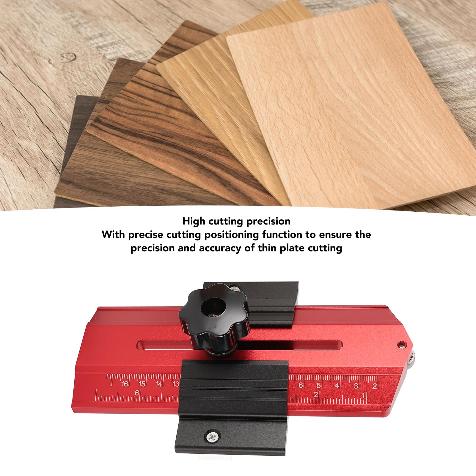 Guida professionale per seghe sottili per da tavolo Strumento preciso per strappi sottili Progetti di lavorazione del legno Carpentieri Accessorio leggero durevole in acci (Rossa)