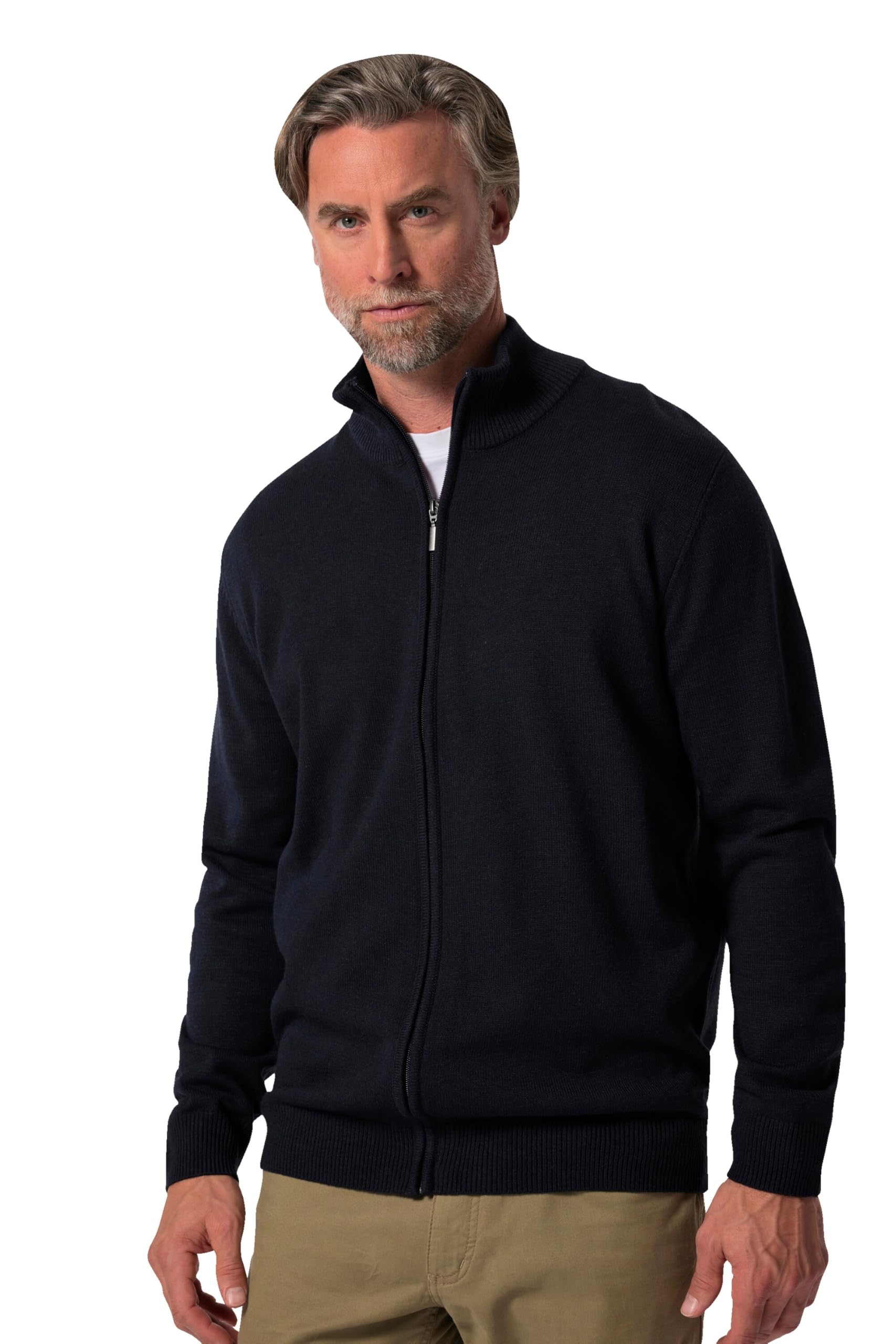 Boston Park Herren große Größen Übergrößen Menswear L-8XL Strickjacke, Langarm, Stehkragen 832943
