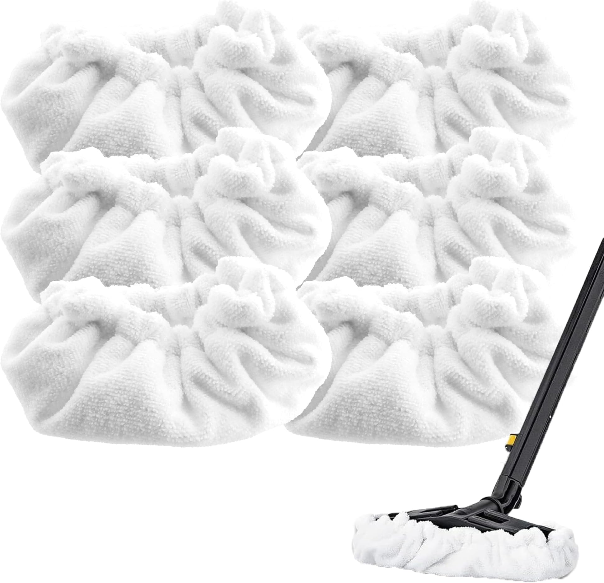 6 Pack Rectangle Steam Mop Pads with Dupray and Awasky Steam Cleaner, Large Bonnets Steam Mop Replacement Pads, Reusable Washable Universal Steam Cleaner Accessories for Multi-Surface