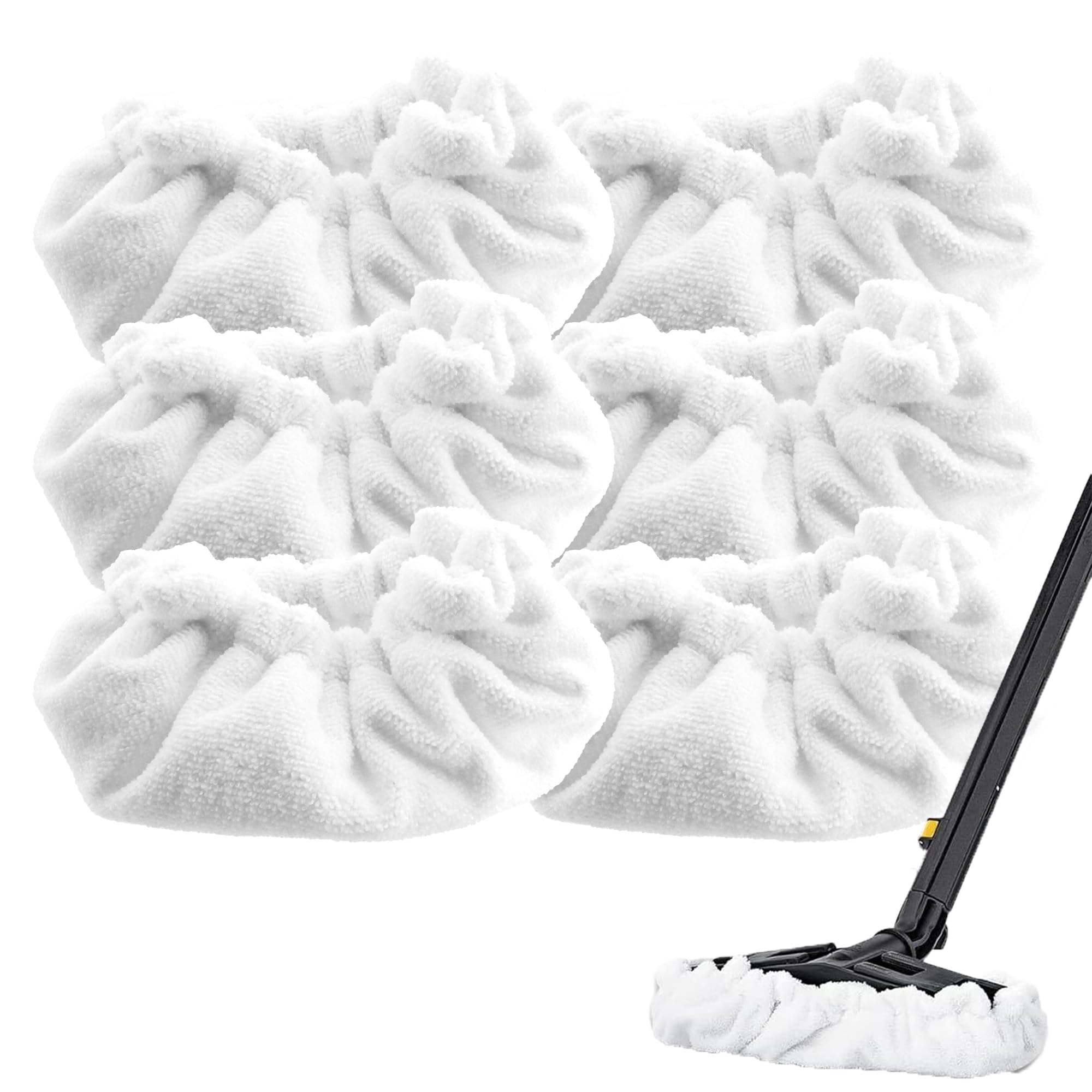 6 Pack Rectangle Steam Mop Pads with Dupray and Awasky Steam Cleaner, Large Bonnets Steam Mop Replacement Pads, Reusable Washable Universal Steam Cleaner Accessories for Multi-Surface