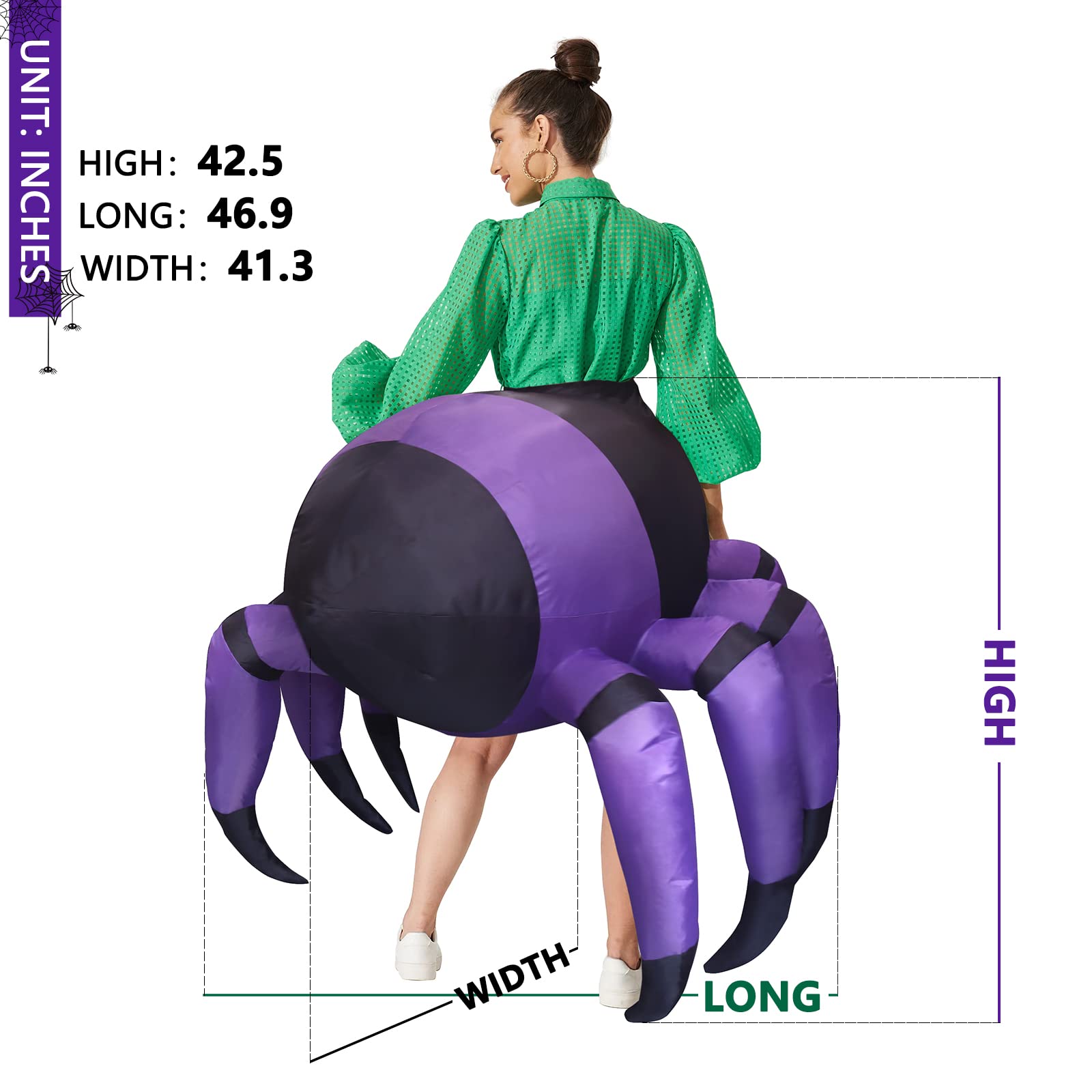Disfraz inflable de araña, divertido disfraz de Halloween para adultos