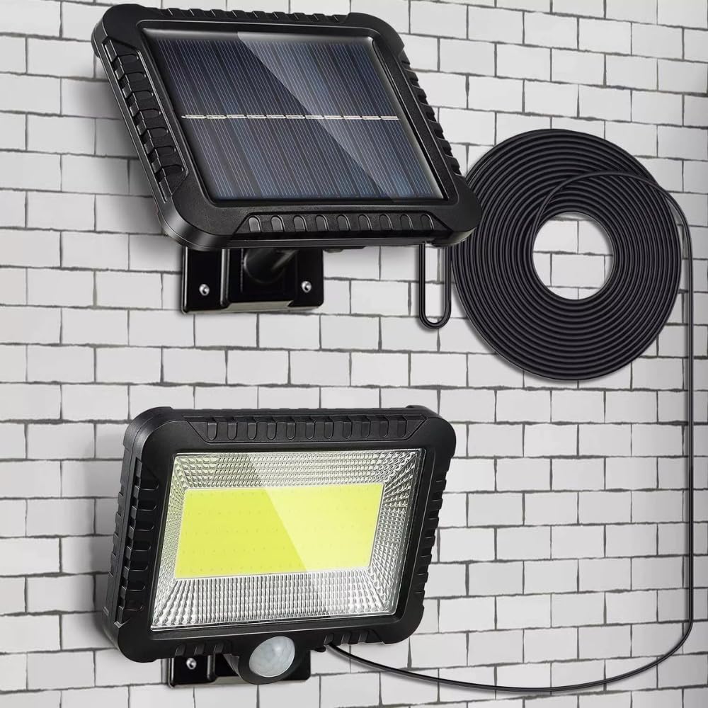 Garden Mile Bright White Solar Powered Security Light With Motion Sensor Lights Outdoor 200 Lumens 100 SMD Solar Garden Lights Waterproof All Season For Shed Garage Driveway And Pathway Lighting