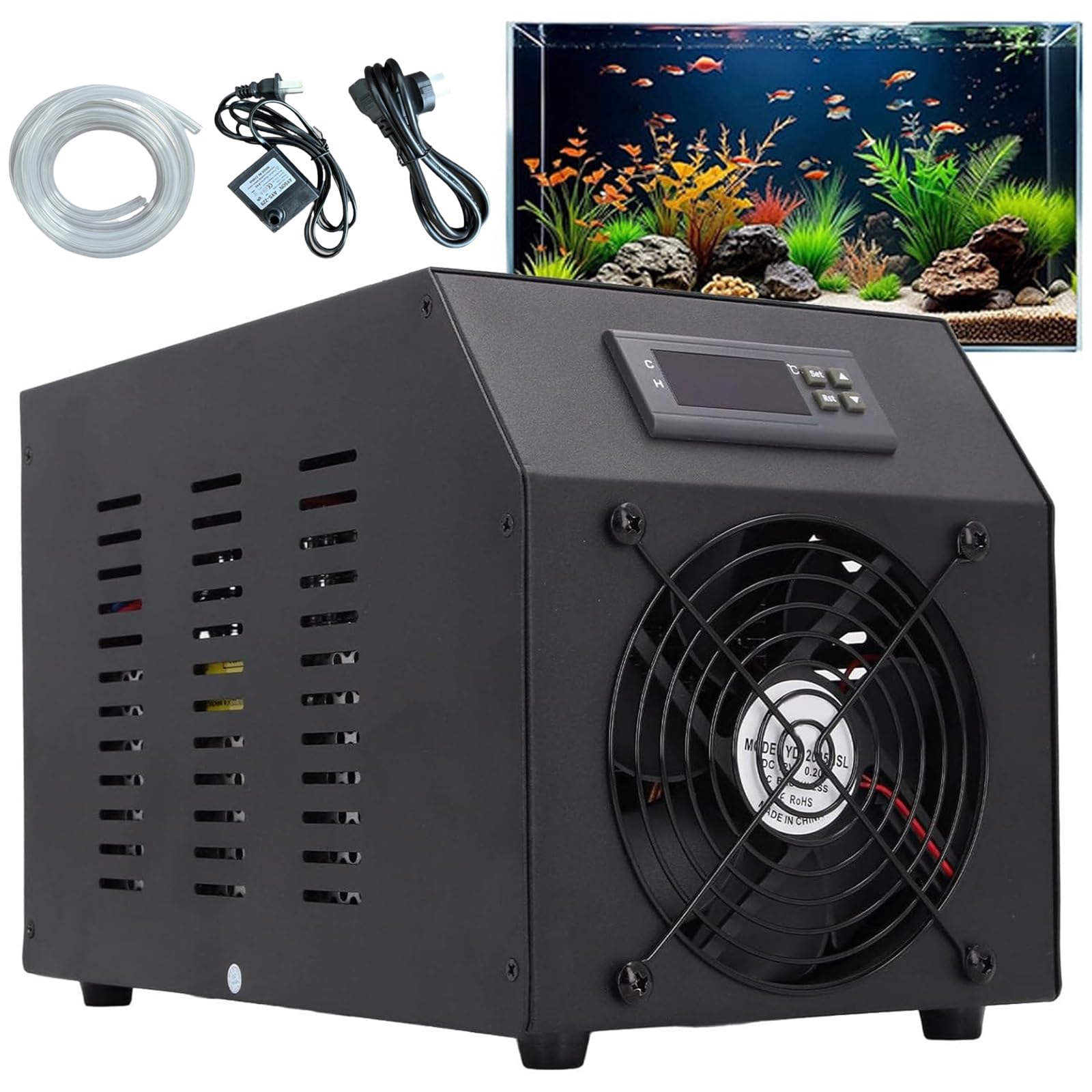Enfriador De Acuario De 16Gal, 2 En 1, Calefacción/Refrigeración (10-50°C), 200W Diseño Silencioso, Semiconductor De Refrigeración, Para Acuarios De Ajolotes, Arrecifes De Coral