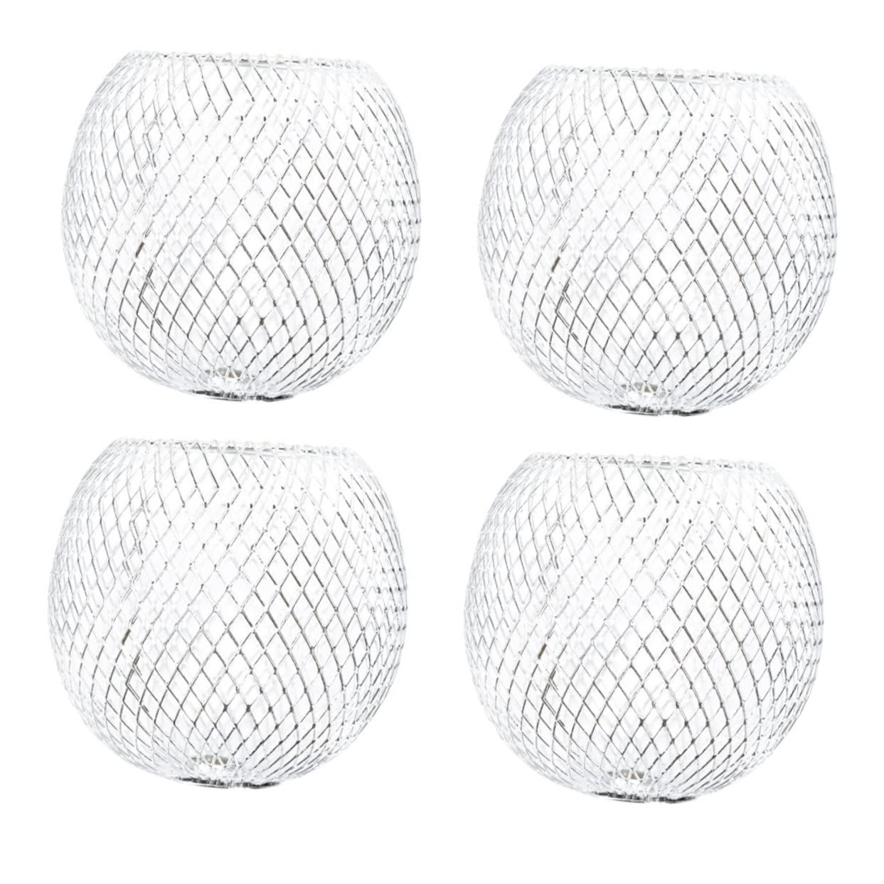 DOITOOL Metal Lamp Shades Lampshade Covers 4pcs Retro Style with Smooth Surface and Practical Design, Silver for Indoor Use in Hotel and Dormitory