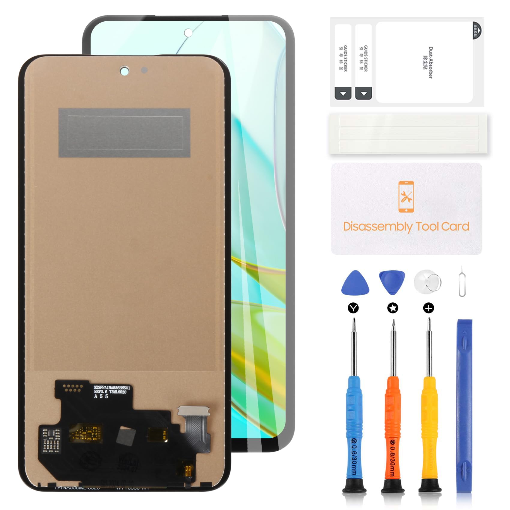 A-MIND Incell for Samsung Galaxy A55 Screen Replacement,for Samsung A55 5G SM-A556U, SM-A556B, SM-A556B/DS LCD Display Touch Screen Digitizer Assembly Repair Kit with Tools -Black[No Fingerprint]