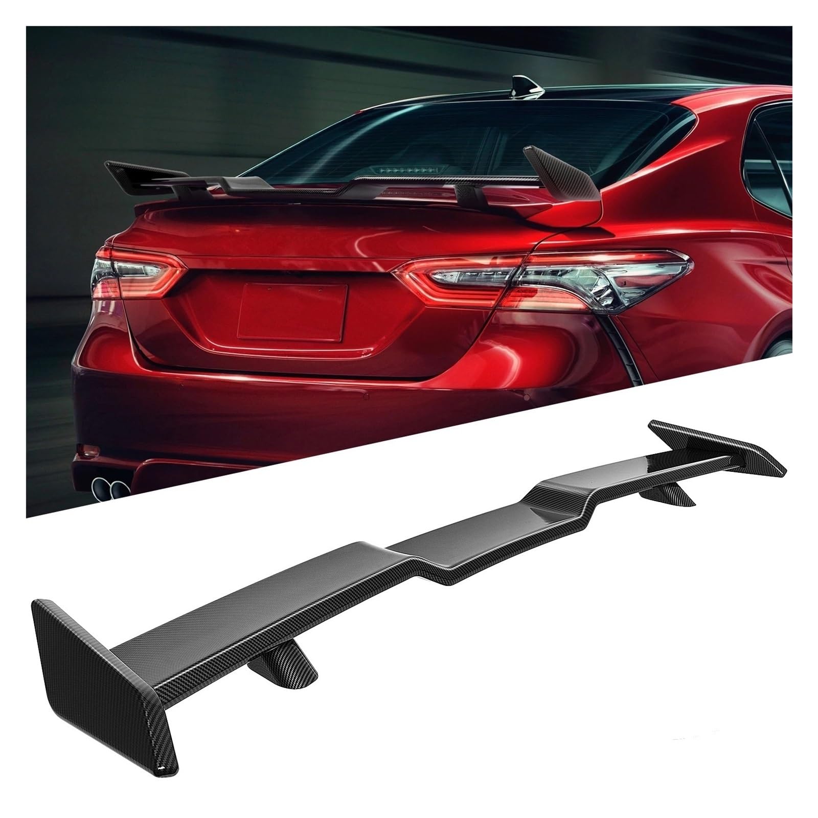 JDM TRD Style Highkick spoiler bagażnika skrzydło tylnej klapy Body Kit akcesoria kompatybilne z Toyota Camry 2018 19 2020 2021 2022 2023(Black)