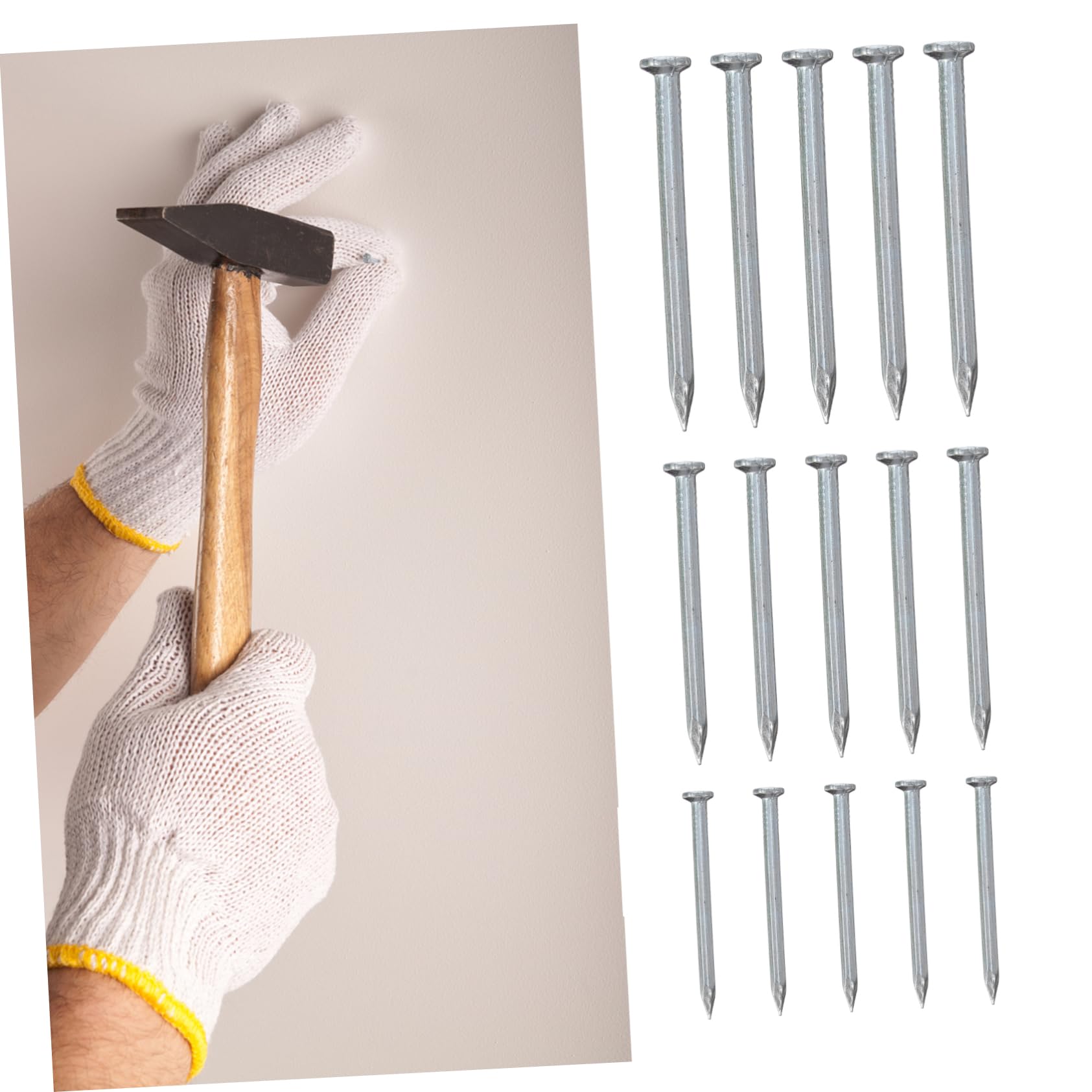 Clavo de Cemento Galvanizado de Acero 515 Piezas Plata | Fijar Madera o Metal en Pared de Cemento, No se Dobla Fácilmente, Uso para Montaje y Marcos