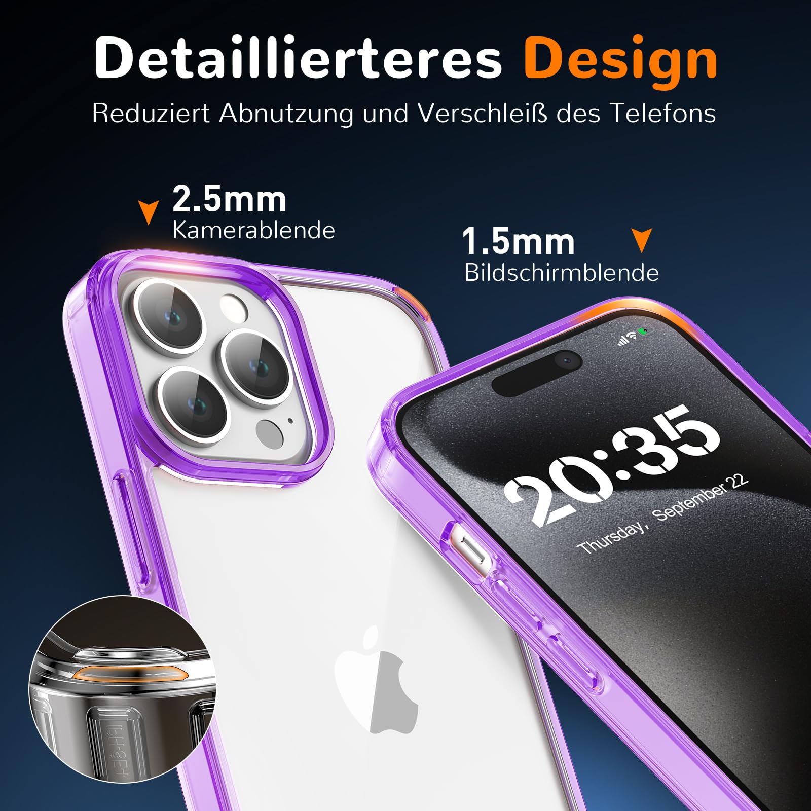Clear Case for iPhone 15, Ultra Thin, Shockproof TPU Cover, Anti-Yellowing, Crystal Clear, Phone Case for Apple iPhone 15 - Clear — view 400