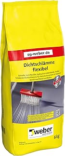 WEBER | Dichtschlämme flexibel 6 kg | frostbeständig, alterungsbeständig & sulfatbeständig | für Innen & Außen | Abdichtmasse Badabdichtung