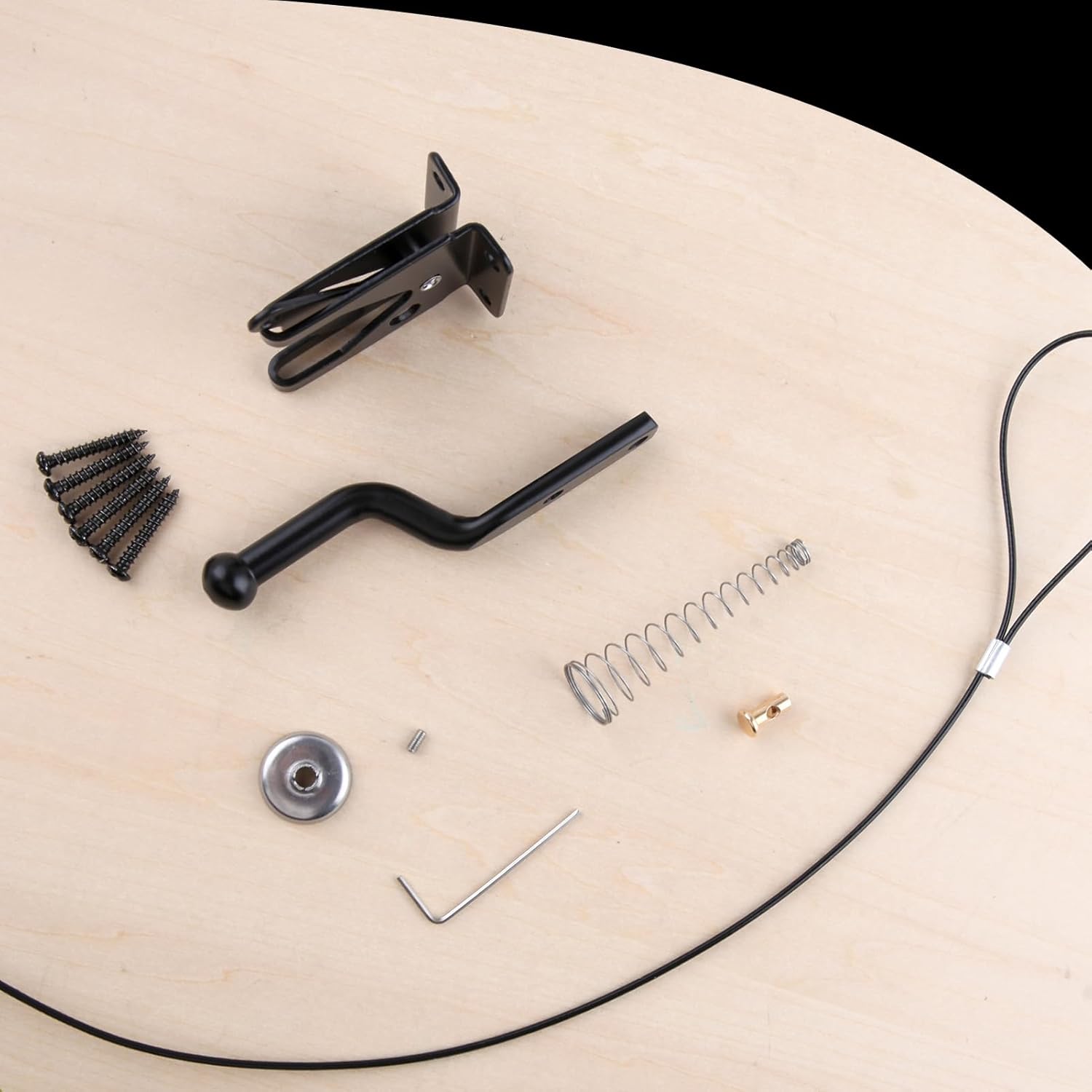 Self-Locking Gate Latch with Spring Cable Pull