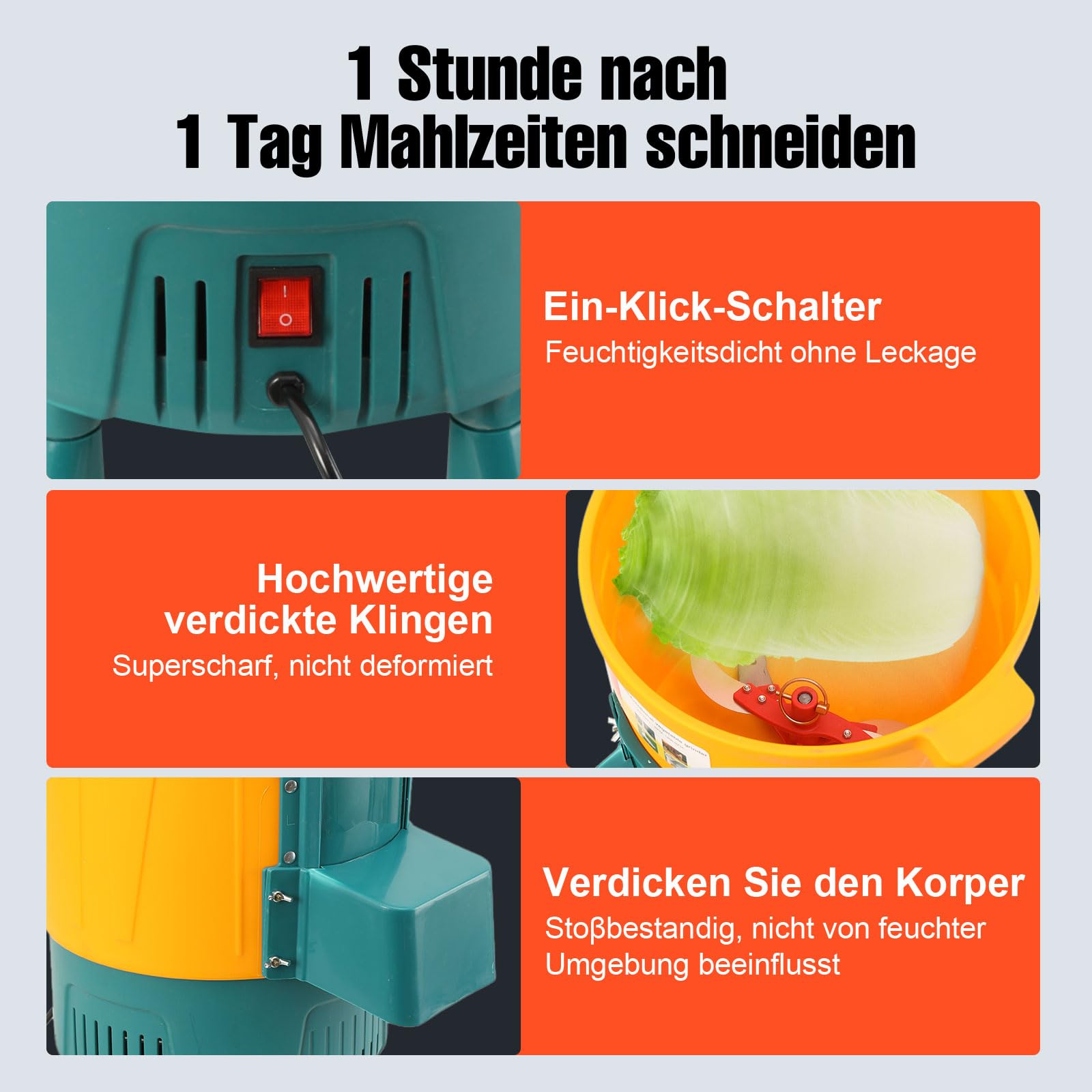 LALABU 30L Gewerblicher Futterhäcksler, Elektrisch Gemüsehäcksler, 550W | mit 400 kg/h Stündliche Schneidkapazität Futterverarbeitungsmaschine für die Verarbeitung von Hühner- und Entenfutter