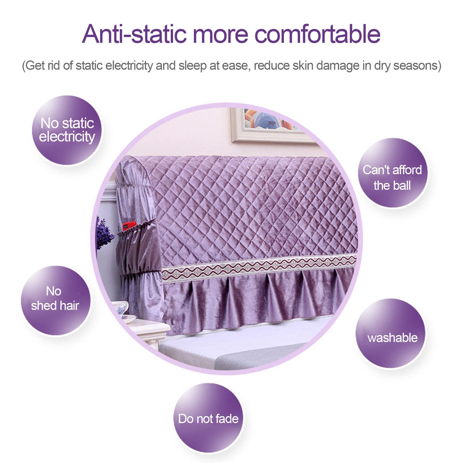 Cubierta de la Cabeza de la Cama Cabecero de la Cama Funda de cabecero Fundas para Cama Individual/Rey Cubierta a Prueba de Polvo para Camas Muebles elásticos de Madera Protectora,