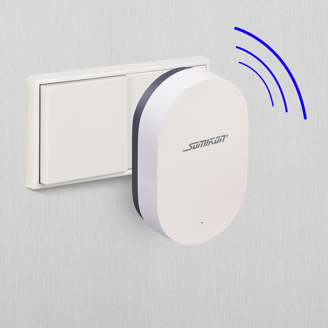 Somikon Klingel mit Kamera: Kabellose WLAN-2K-Video-Türklingel, 170°, KI-Paket-Erkennung, PIR, App (Türklingel mit Kamera, Sprechanlage, SD)