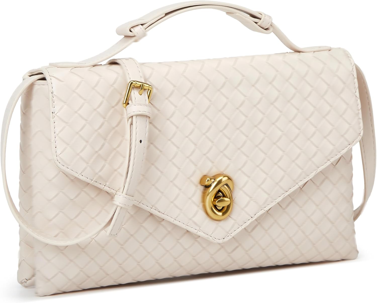 Woven Purses for Women Elegant PU Leather Woven Top-handle Bag Tote Crossbody Shoulder Bag for Work Vacation - Image 2