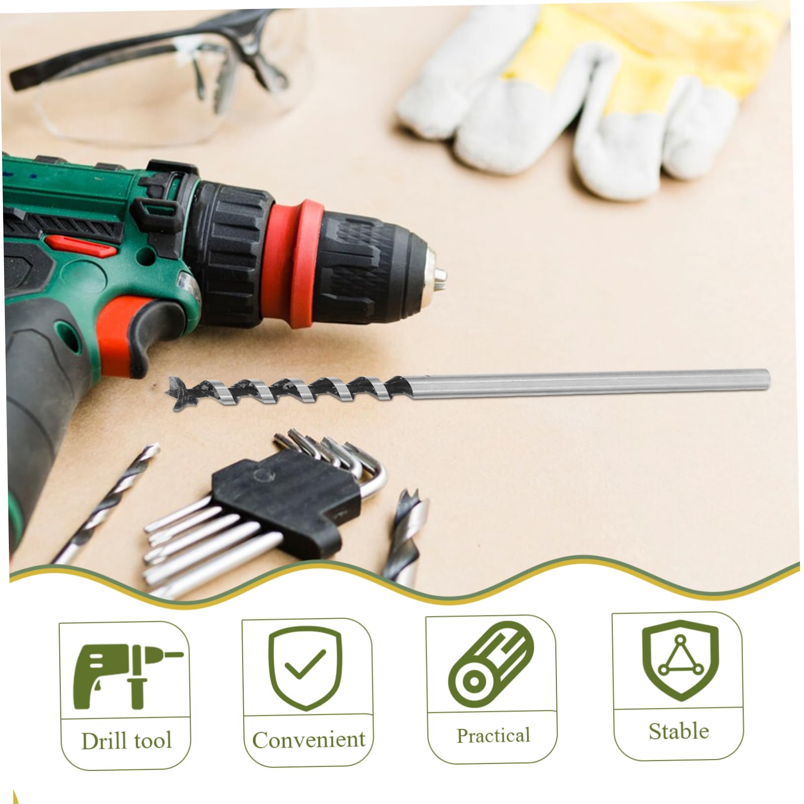 OUNONA Essential Woodworking Tool 0.39in Square Hole Mortise Drill Bit Carbon Steel Hollow Chisel Universal Fit