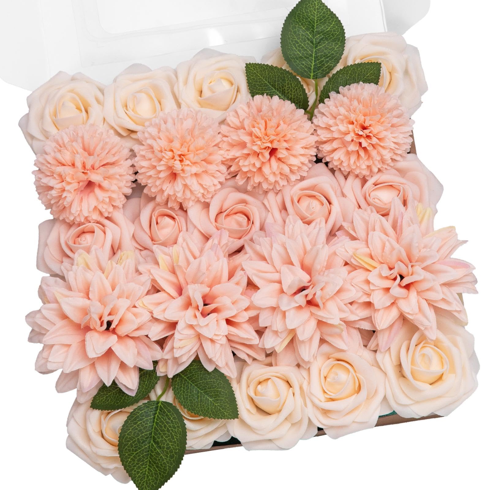 – TINGE TIME Pink Artificial Flowers Combo, Fake Roses Foam Mix Silk Flower Heads with Stems for DIY Wedding Bouquets, Cake Decorations, Table Centerpieces, Birthday Party, Home Decoration (Pink)