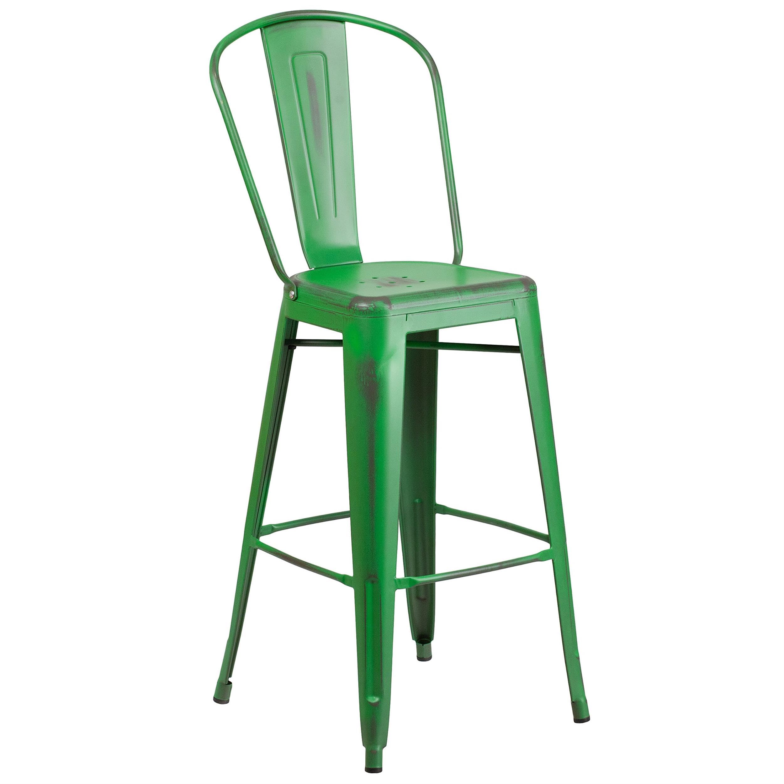 Flash Furniture Distressed Green / Set of 1 / Contemporary Stools & Bar Chairs