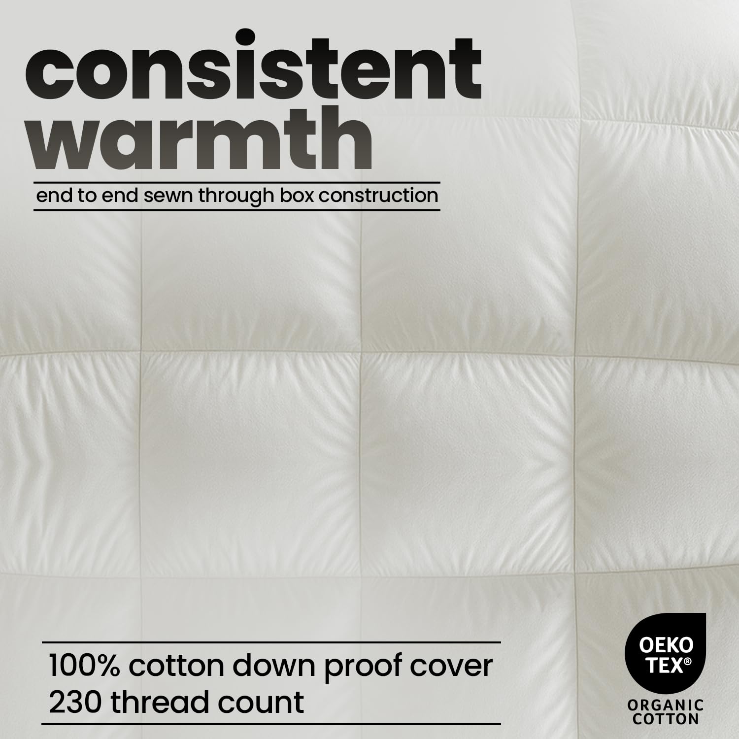 Rohi Luxurious White Duck Down Feather Quilted 13.5 Tog Super King – 100% Cotton Cover – Hypoallergenic Down Proof Duvet – Warmth Without Weight