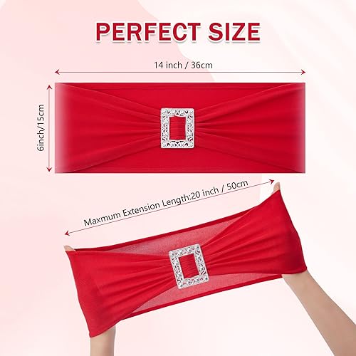 Miniatura 2 de Joccun 30 cintas elásticas de elastano para silla con hebilla deslizante, lazos elásticos universales para sillas para bodas, banquetes, fiestas,