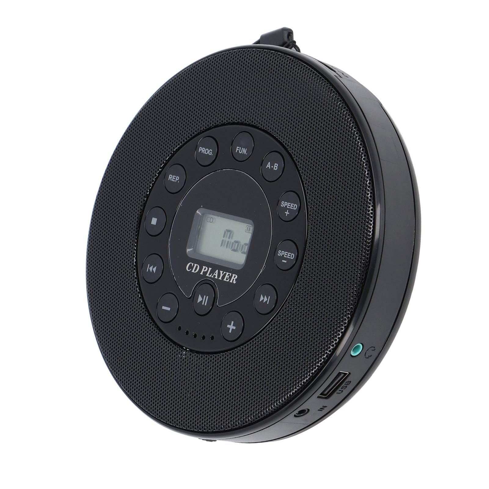 KUIDAMOS Lettore CD Portatile Bluetooth Leggero Ricaricabile Anti-salto per Viaggi a Casa Batteria da 2000 MAh (Nera)
