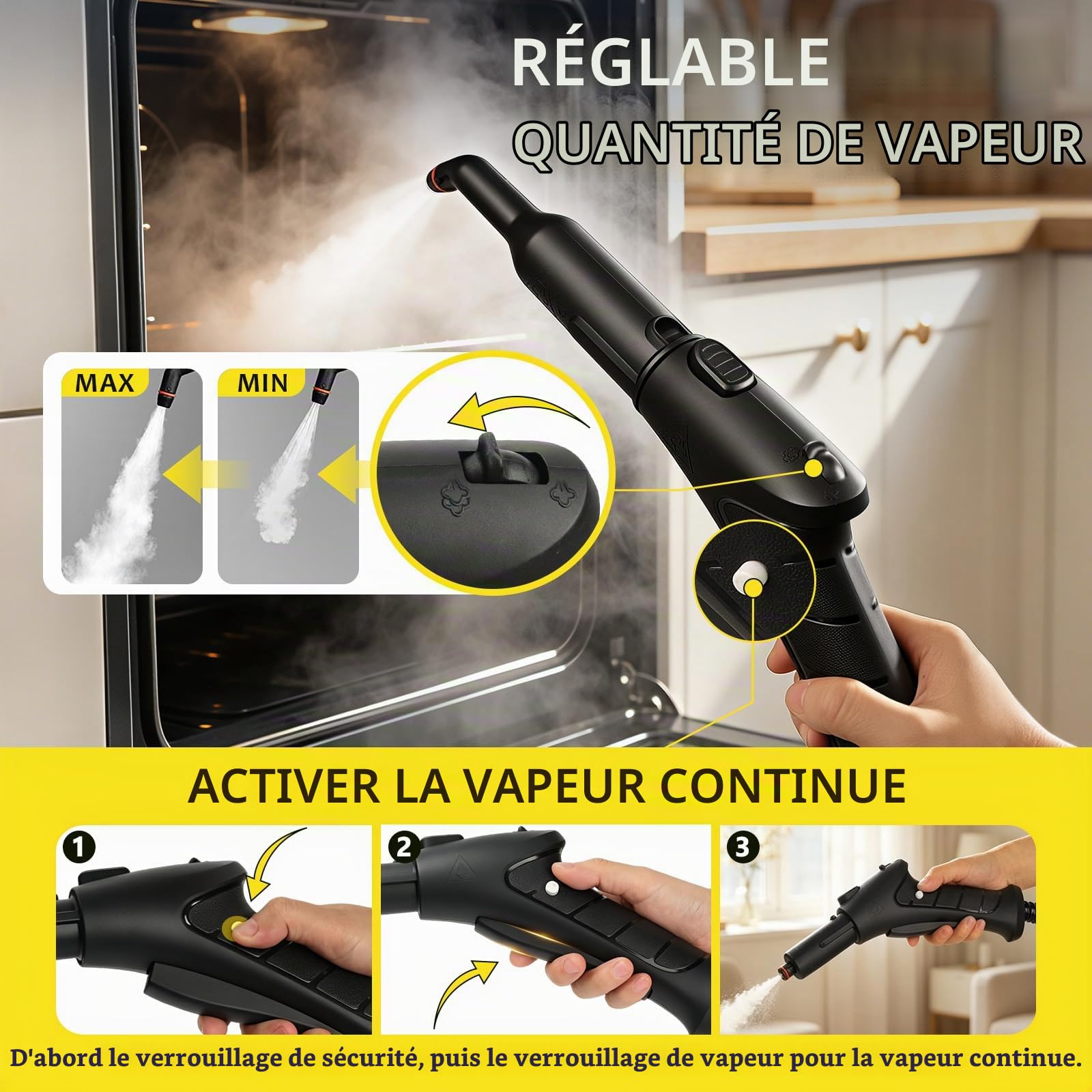 Nettoyeur à Vapeur, Machine à Vapeur Avec 21 Accessoires