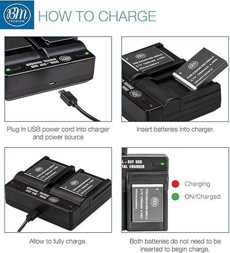 Miniatura 4 de BM - Paquete de 2 baterías NB-6L, NB-6LH y cargador de batería dual para Canon PowerShot S120, SX170, SX260, SX280, SX500, SX510, SX520, SX530,