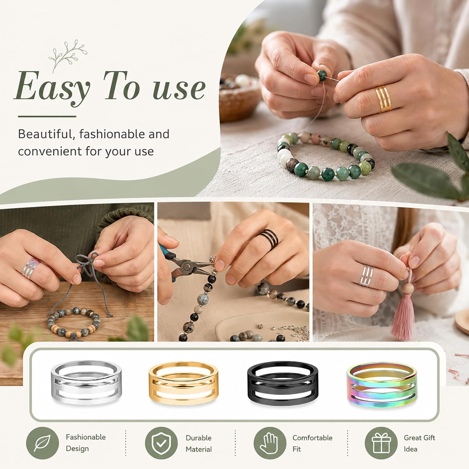 4pcs Jump Ring Opener Finger Tool Jump Rings Opening Tool Jewelry Tools