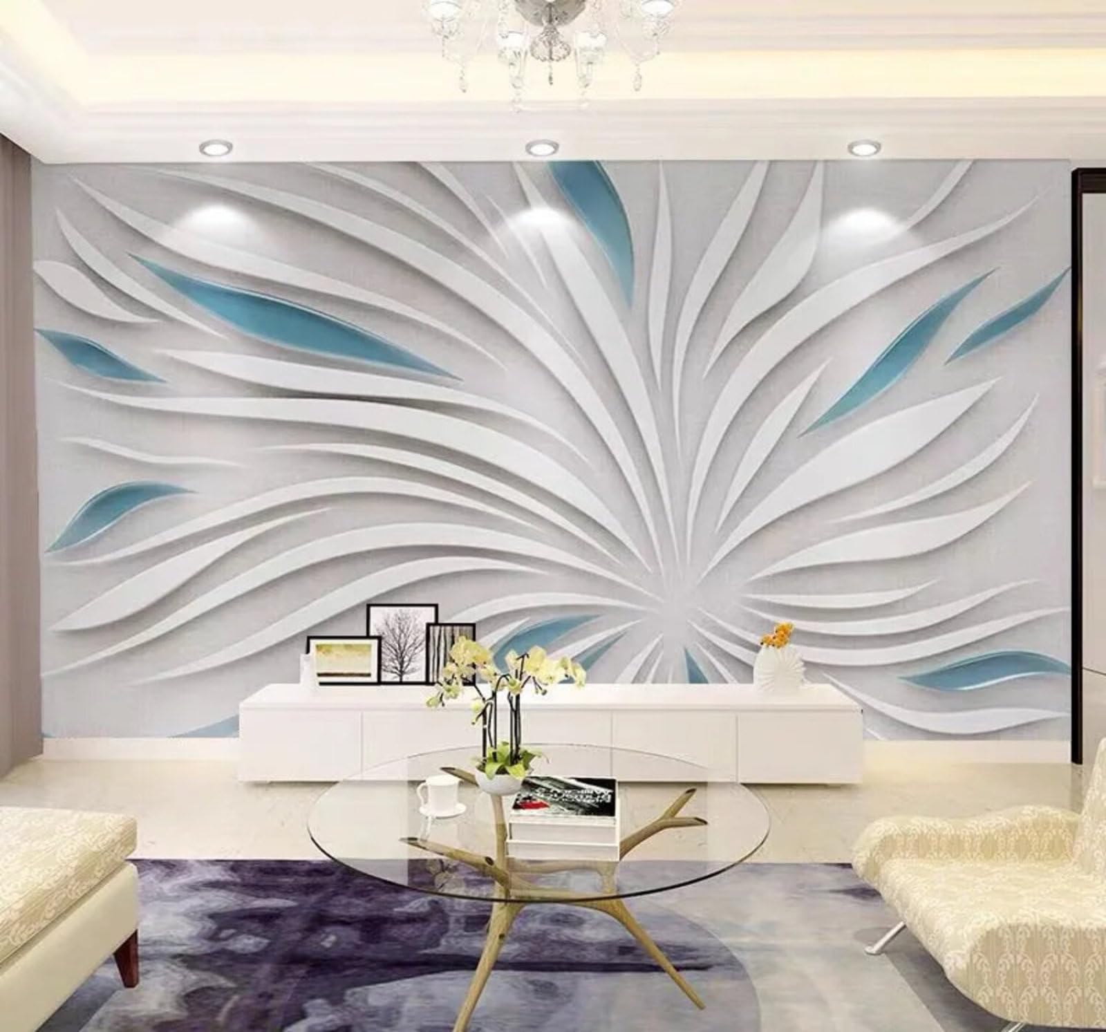Wallpaper-3D-Xlm 250Cm×170Cm(B×H) Abstract Relief Lines Art Individuality 3D Wallpaper Easy Install Feature Office Living Room Sofa Bedroom Tv Background Wall Decoration-250Cm×170Cm