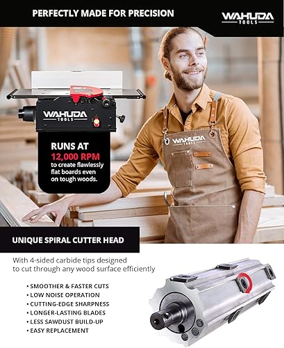 Miniatura 3 de Wahuda Tools - Mesa de trabajo para corte en espiral de hierro fundido y puntas de carburo de 4 lados instaladas