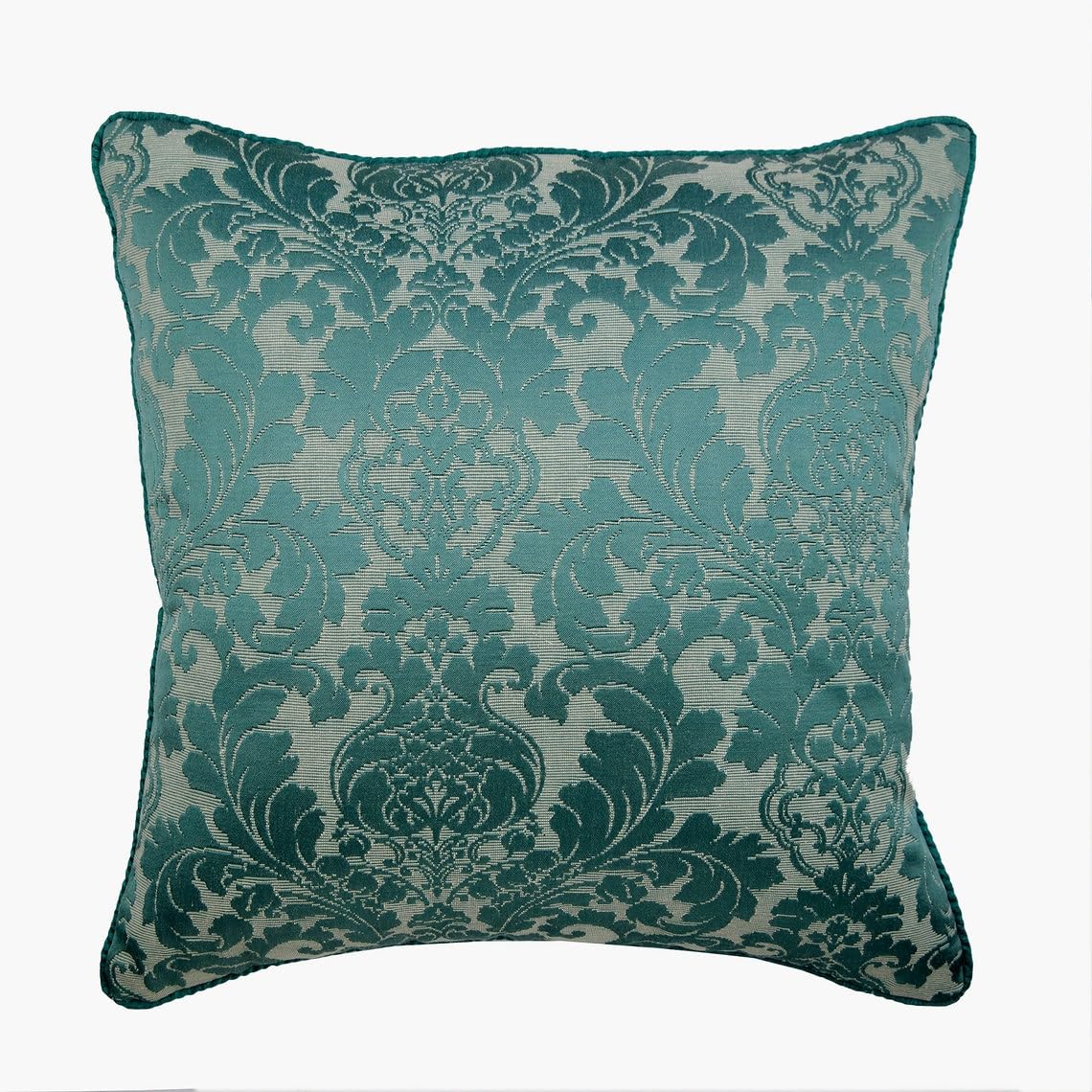 The HomeCentric Teal Blue Throw Cushions for Bed 65x65 Cushion Covers Silk Jacquard Damask Throw Cushions Covers, Blue Cushion Covers Pack of 2, 65x65 cm (26"x26") Victorian Pillow Shams - King Damask โ image 1