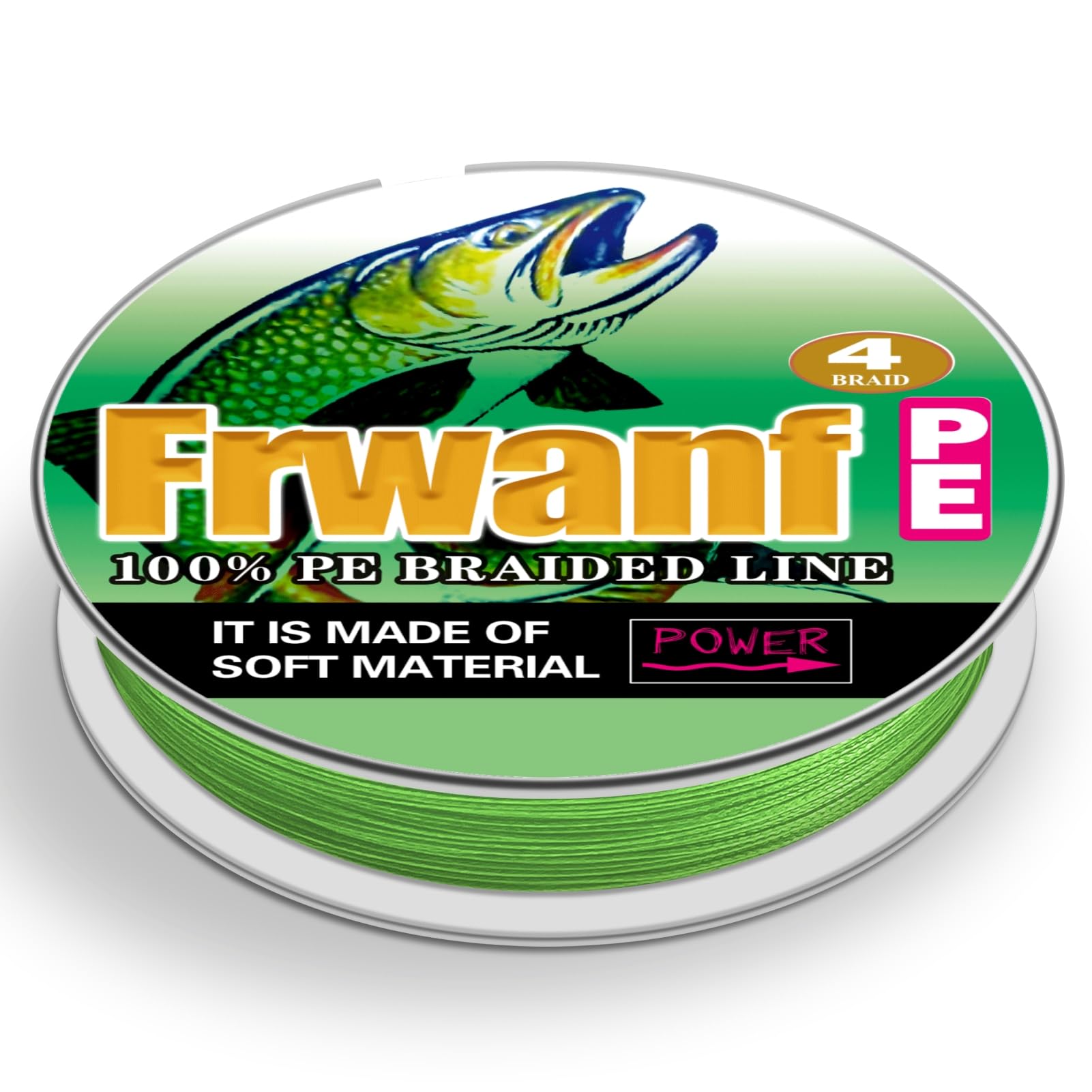 Frwanf Fluorescent Green Braided Fishing Line Color Never Fade 100M-2000M 6-300LB Super Strong PE Fishing Line Abrasion Resistant Fishing Wire Zero Stretch โ image 1