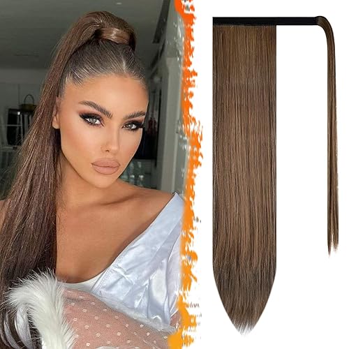 Miniatura 21 de BARSDAR Short Straight Ponytail Extension - 14 Inch Drawstring Black Ponytail Hair Extensions for Women - Synthetic Fake Pony Tails Hairpieces Clip