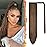 BARSDAR Brown Straight Wrap Ponytail Extension - 20 Inch Long Straight Wrap Around Ponytails for Women, Synthetic Clip in Ponytail Extensions Brown Pony Tails Hairpieces