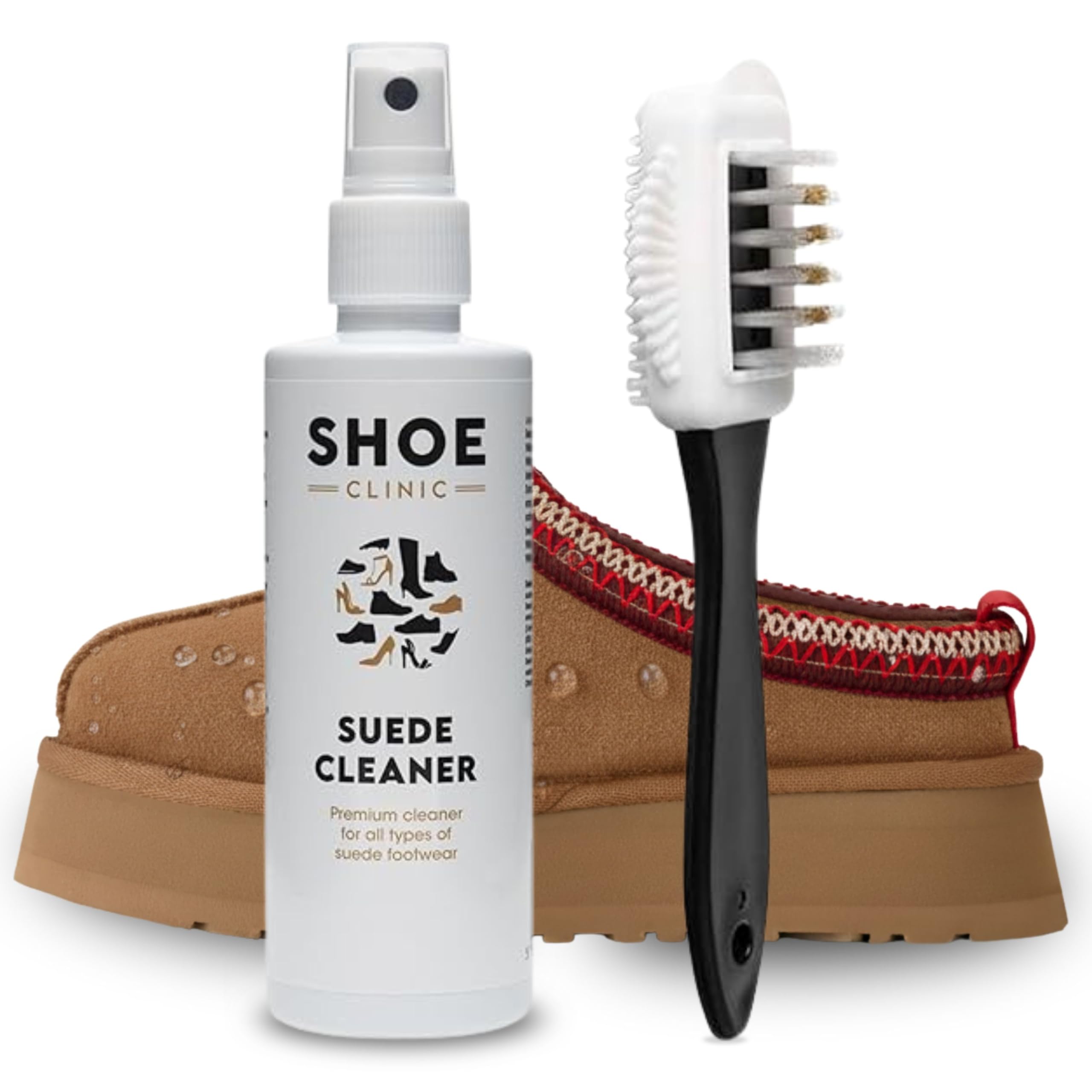 Shoe Clinic Suede Cleaner and Suede Protector 125ml | Deep Cleans & Protects | Use on Dress Shoes, Trainers, Boots, Heels, Sandals