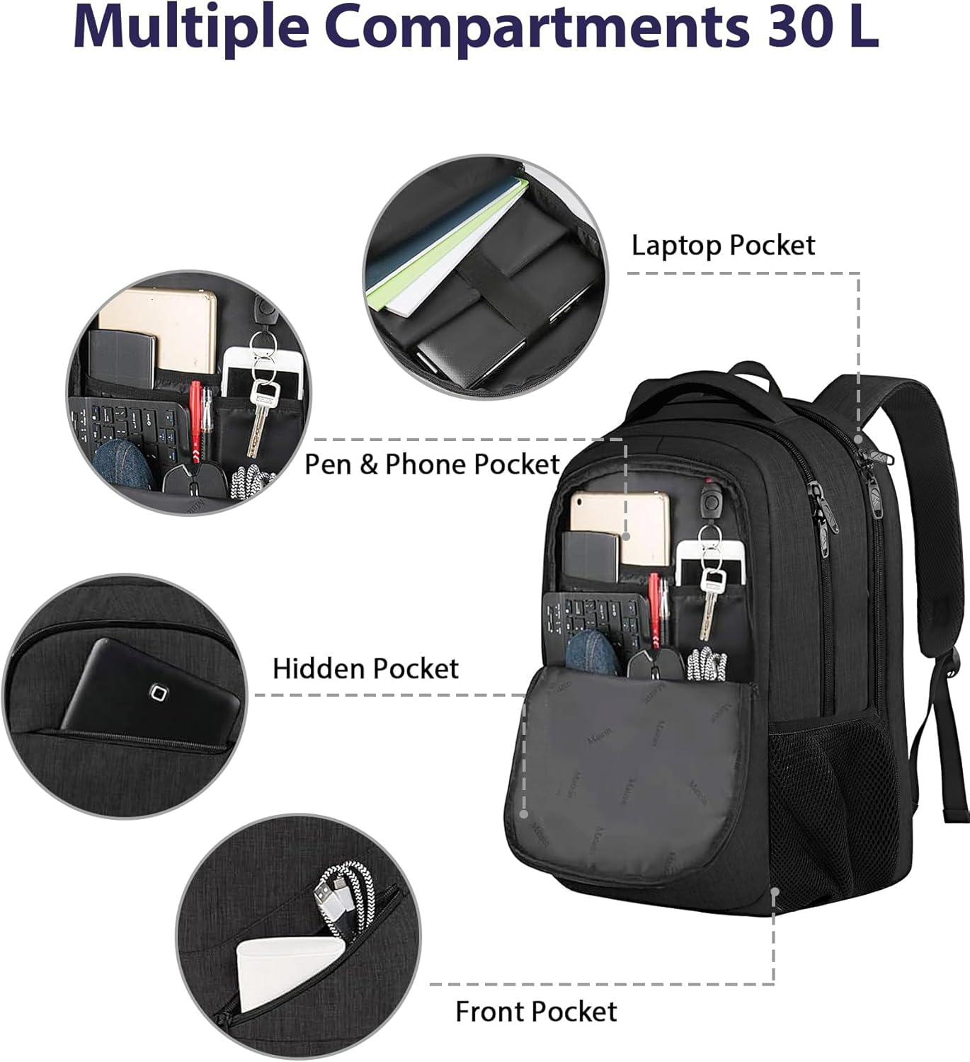 MATEIN 17 Inch Work Laptop Backpack, Large College Computer Bookbag with TSA Laptop Compartment, Water Resistant Business Travel Backpack with Anti Theft Pocket, Graduation Gifts for Men Women