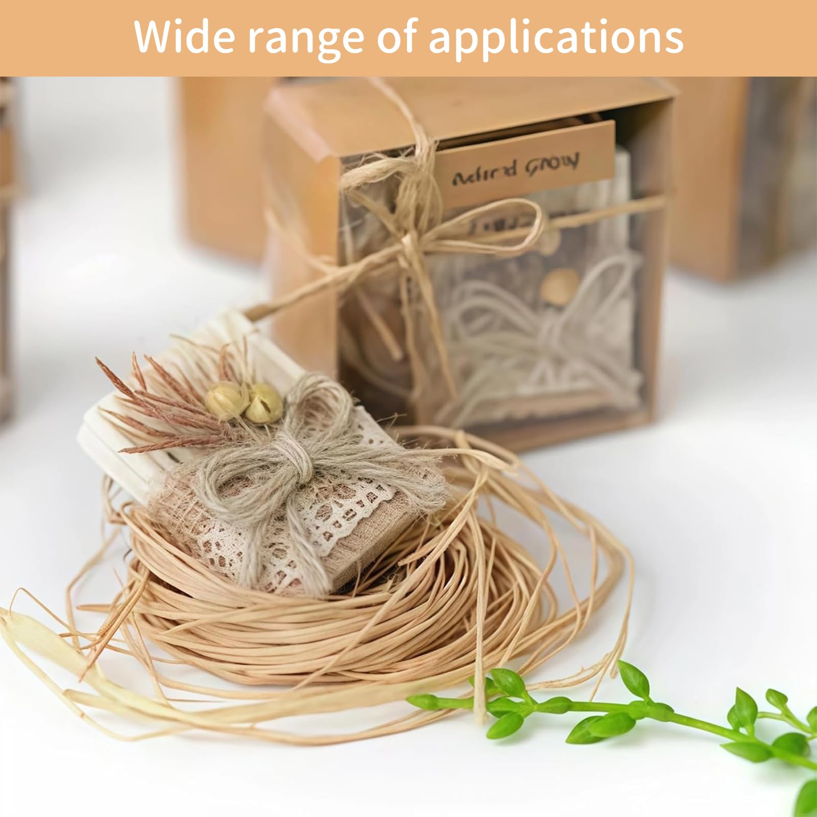 Aililong Raffia Hilo de Rafia para Crochet, 6 Piezas 300g Cinta Cuerda Natural Manualidades DIY, Atar Floristas Jardín - Flexible y Ecológico
