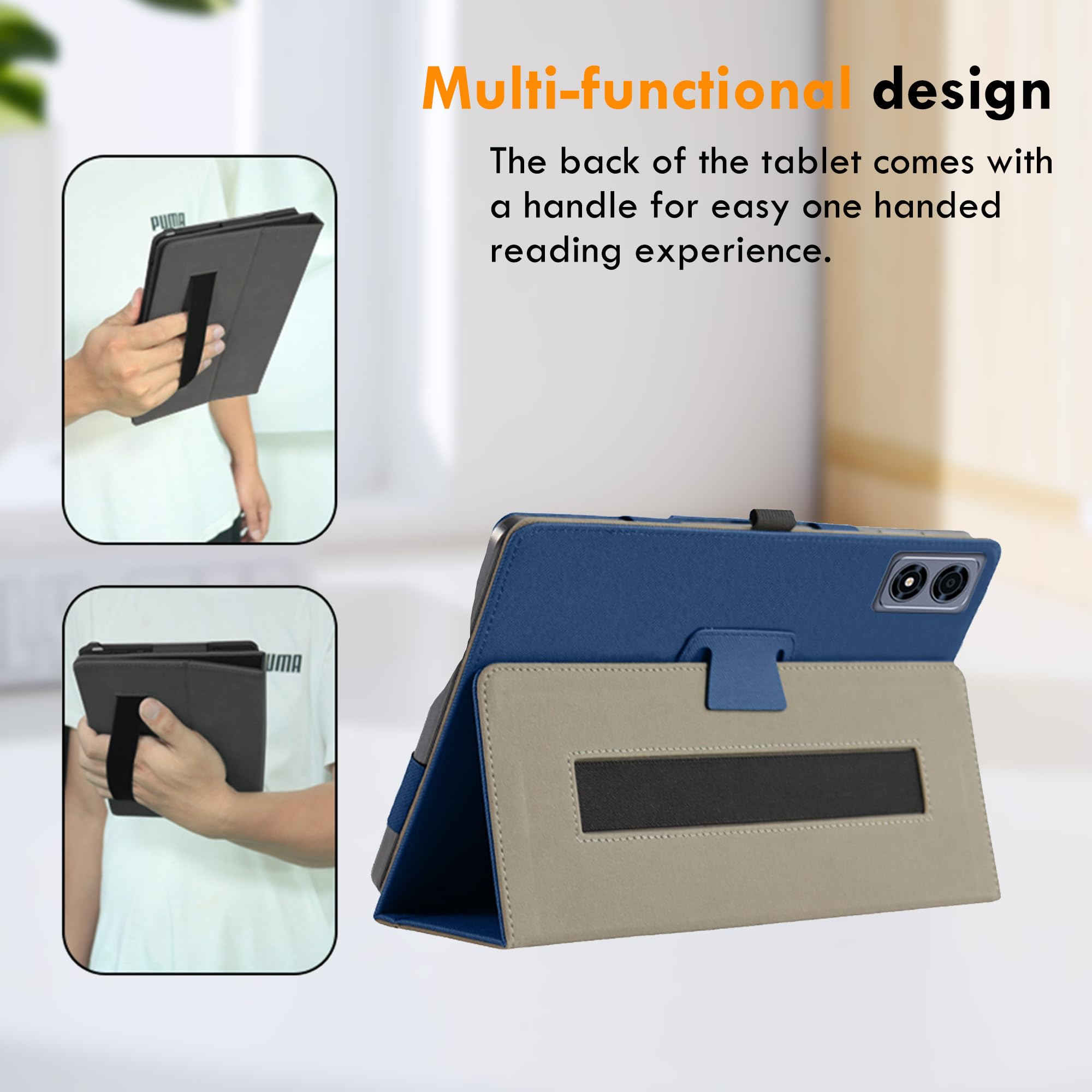 Custodia Cover per ALLDOCUBE iPlay 80 Mini ultra Tablet 8.8 Pollici, + [1 Pezzi] Vetro Temperato Pellicola Protettiva Custodia in Pelle PU Premium con Funzione Leggio [Anti-Scratch] Blu