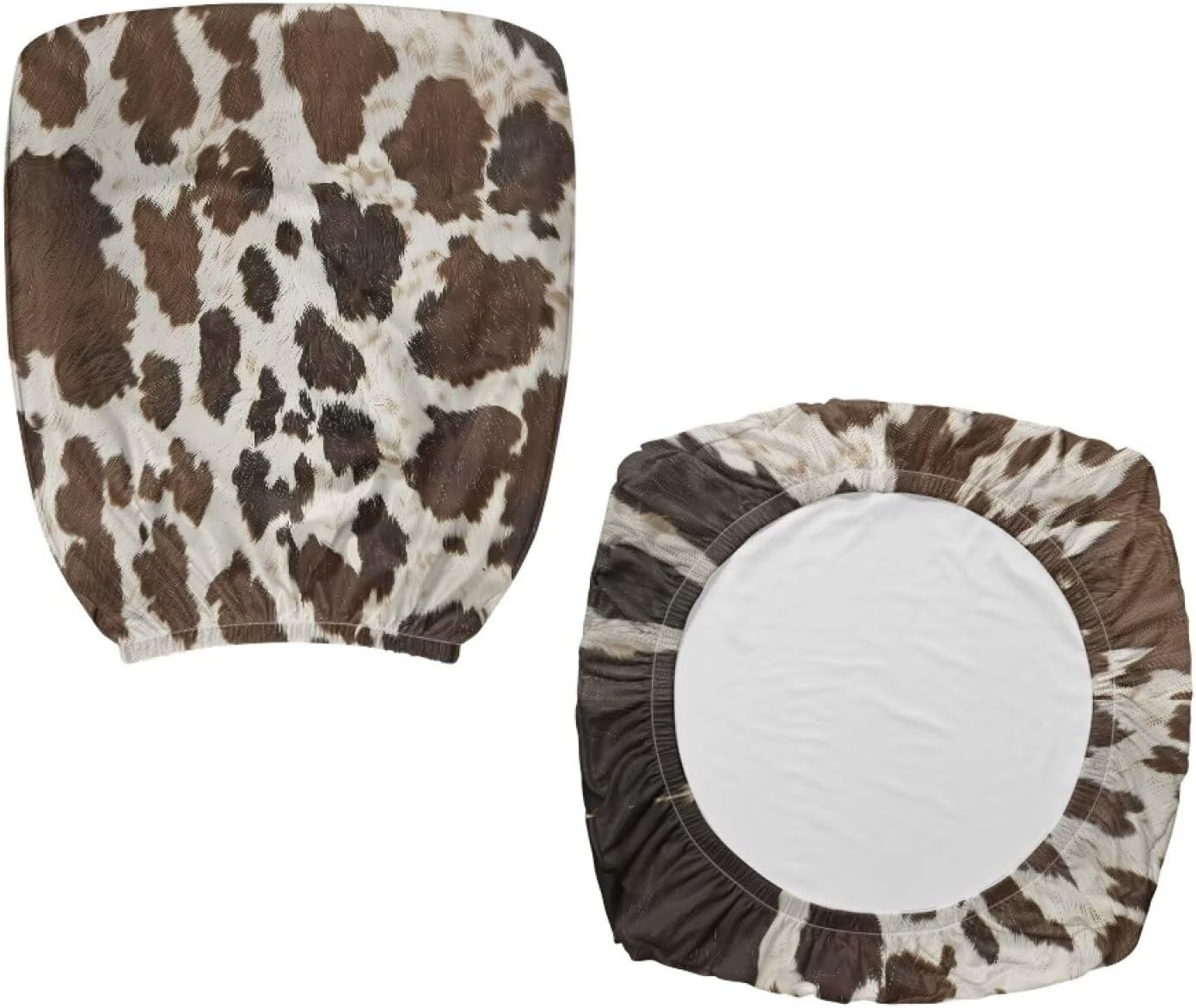 Cow Print Brown Beige Set of 2 Stretchable Chair Covers for Office Desk Chairs Scratch Resistant Soft Swivel Chair Slipcover Easy to Install Gaming Chair Covers