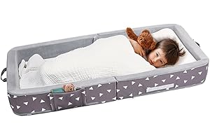 Mooedcoe Foldable Toddler Cot with Sides