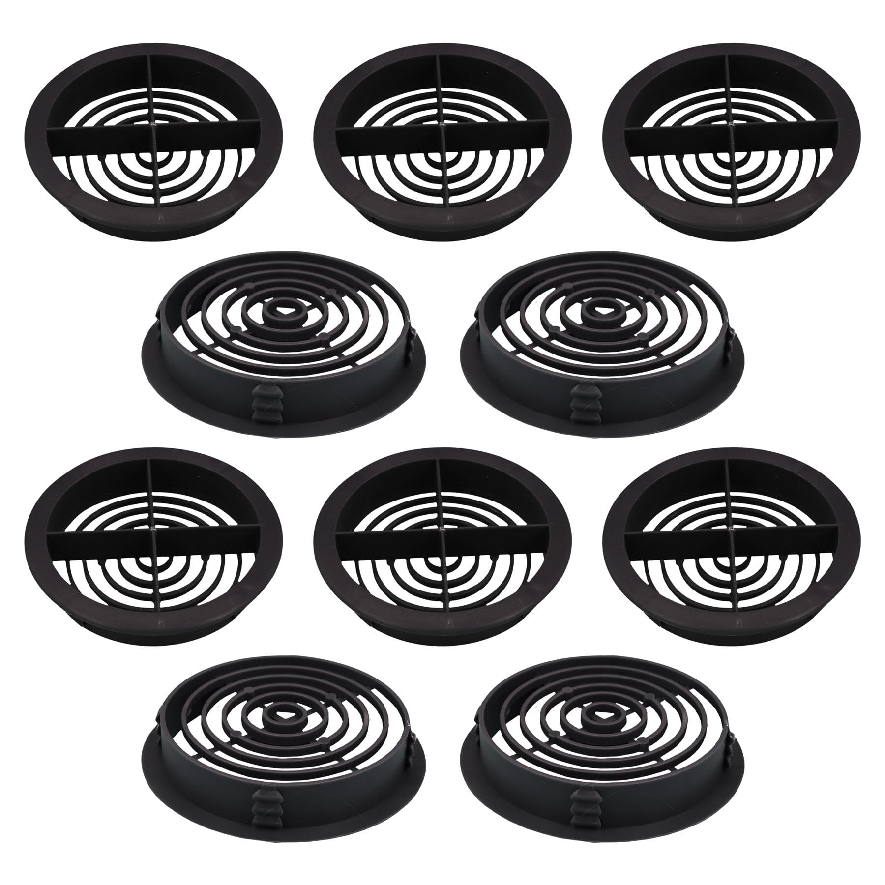 10 x Anthracite Grey Plastic 70mm Round Soffit Air Vents/Push in Roof Discs - Image 3
