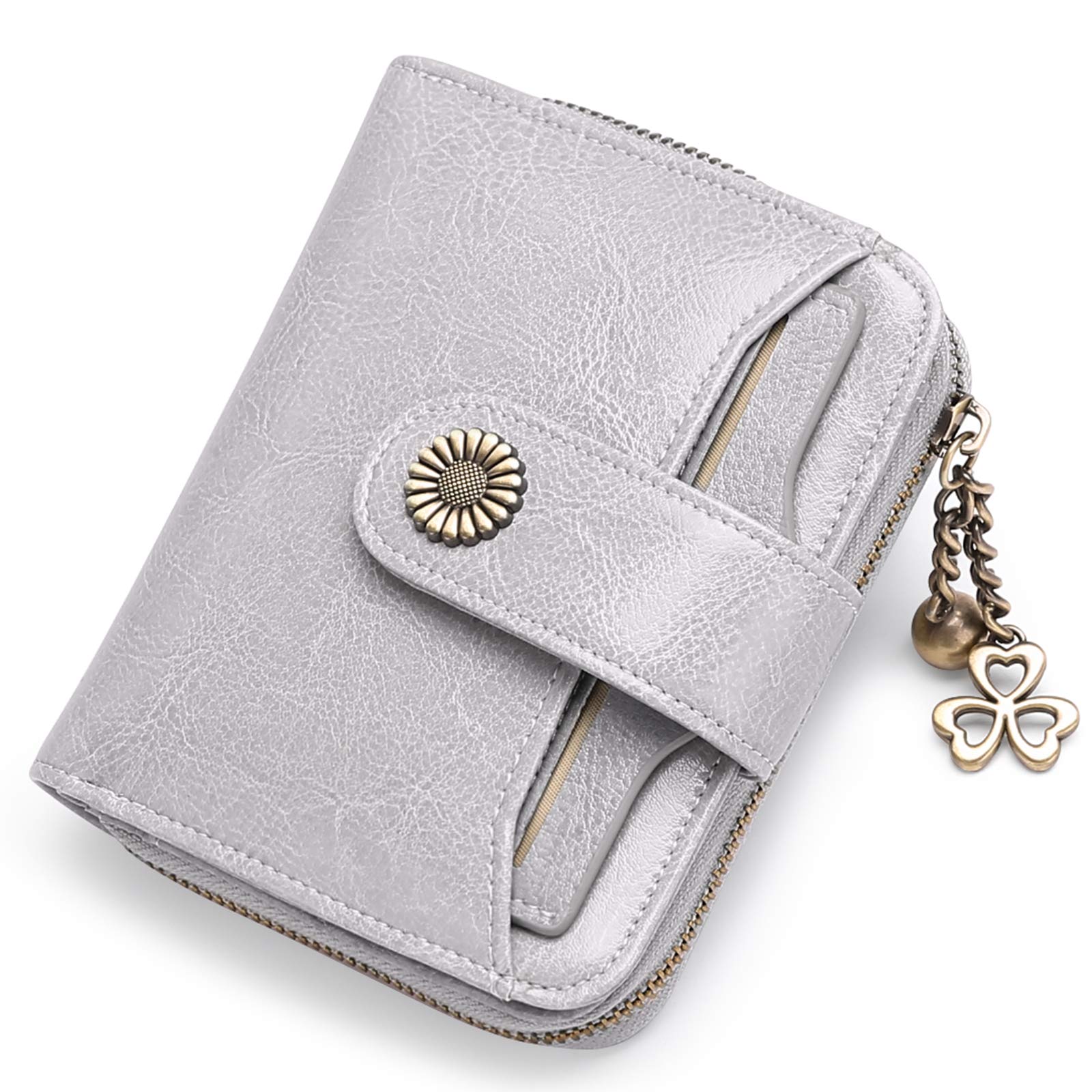 SENDEFN Purses for Women Genuine Leather Small Bifold Compact Womens Wallet with RFID Protection