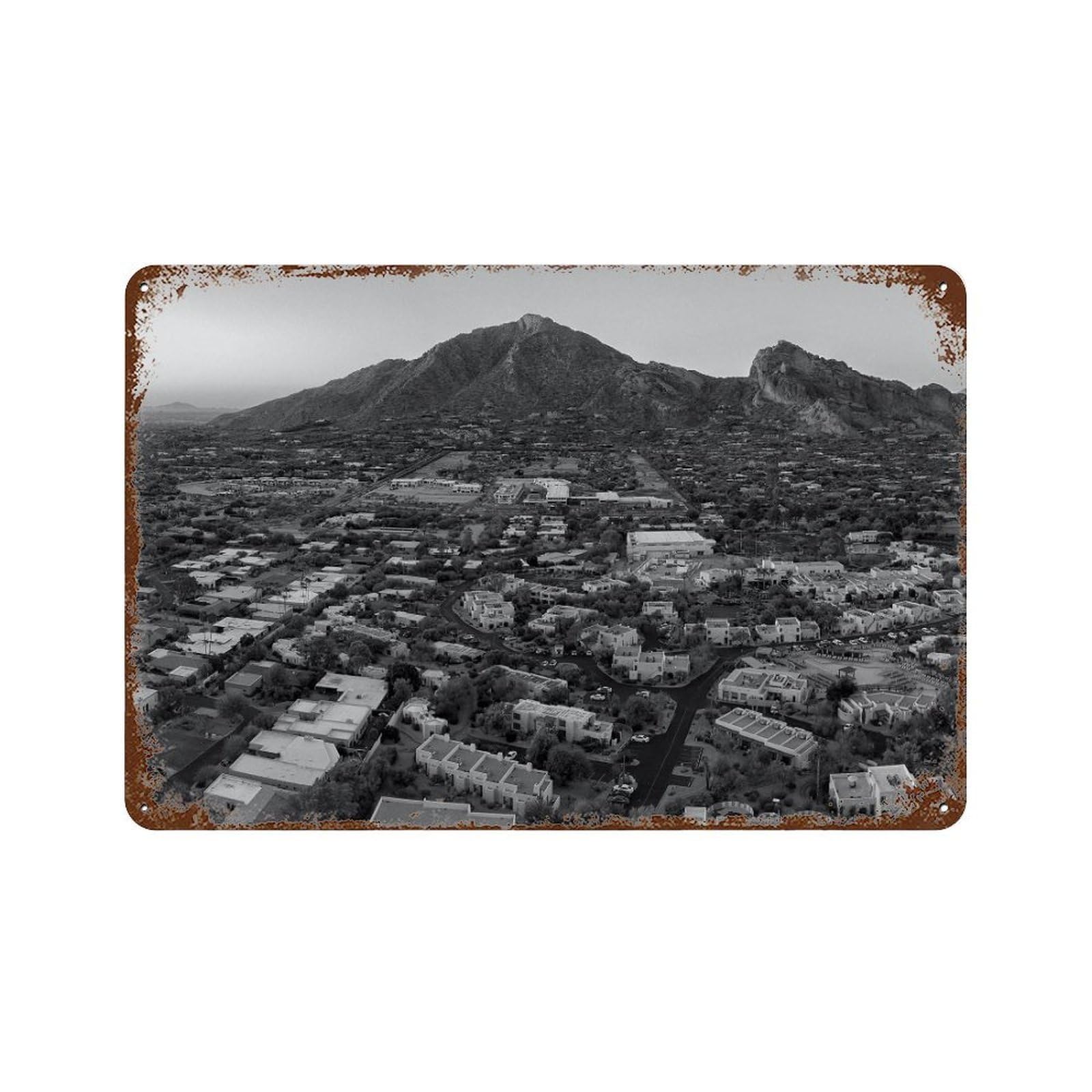 xiaoxiaoshen Black And White Scottsdale Photo Decor Wall Decor Art Metal Tin Poster Modern Home Decor Art Home Bar Shop Decorations Vintage Sign 20x30cm