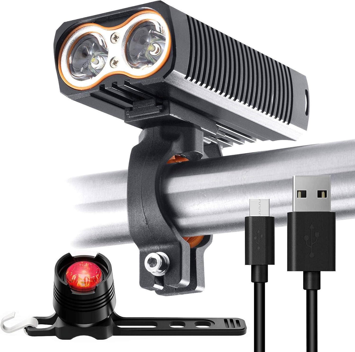 VICTAGEN USB Rechargeable Super Bright Bike Light,2400